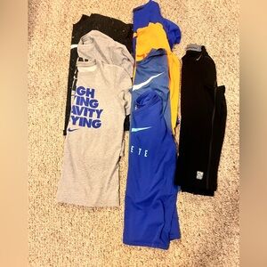 Nike Youth large lot. 7 T shirts and 1 long sleeve Nike pro combat shirt